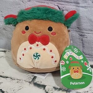 Squishmallows Peterson The Gingerbread Man In Hat Christmas Plush Stuffie New